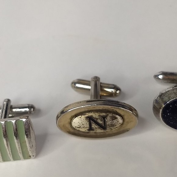 Cuff Links Singles & Tie Clip Lot Some Marked Hickox Swank 3 Pairs 10 Singles - Picture 10 of 11